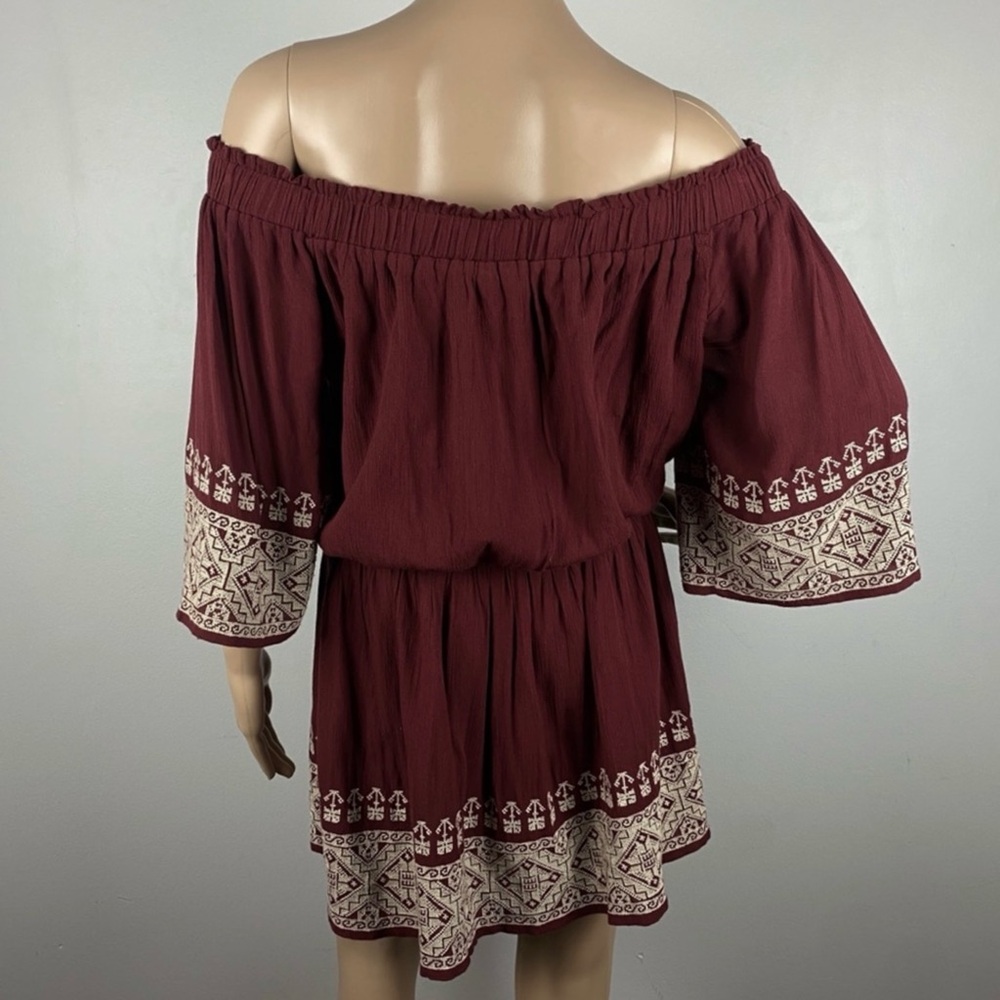 TULAROSA REVOLVE OFF-THE-SHOULDER EMBROIDERED MINI DRESS - Picture 8 of 9
